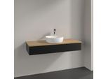 Villeroy und Boch Antao Waschtisch-Unterschrank K10051PD 120x19x50cm, Hahnloch, Waschbeckenplattenfarbe honey oak, black matt lacquer