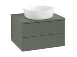 Villeroy und Boch Antao Waschtisch-Unterschrank K18010HL 60x36x50cm, Waschbeckenplattenfarbe Lack, leaf green matt lacquer