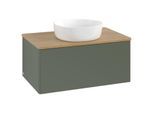 Villeroy und Boch Antao Waschtisch-Unterschrank K30011HL 80x36x50cm, Waschbeckenplattenfarbe honey oak, leaf green matt lacquer