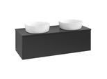 Villeroy und Boch Antao Waschtisch-Unterschrank K35010PD 120x36x50cm, Waschbeckenplattenfarbe Lack, black matt lacquer