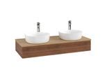 Villeroy und Boch Antao Waschtisch-Unterschrank K13151HM 120x19x50cm, Hahnloch, Waschbeckenplattenfarbe honey oak, warm walnut