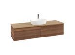 Villeroy und Boch Antao Waschtisch-Unterschrank K36151HM 160x36x50cm, Hahnlochbohrung, Waschbeckenplattenfarbe honey oak, warm walnut