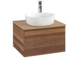 Villeroy und Boch Antao Waschtisch-Unterschrank K29051HM 60x36x50cm, Hahnloch, Waschbeckenplattenfarbe honey oak, warm walnut