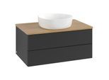 Villeroy und Boch Antao Waschtisch-Unterschrank K19111PD 80x36x50cm, Waschbeckenplattenfarbe honey oak, black matt lacquer