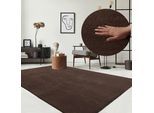 Teppich THE CARPET "kuschelig & Super Soft, Anti-Rutsch Unterseite", braun, B:240cm H:16mm L:340cm, Polyester, Teppiche, Teppich, Waschbar bis 30 Grad, Felloptik, Wohnzimmer Teppich, Kundenliebling
