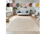 Fellteppich PACO HOME "Kunstfell Soft 380", beige (cream), B:120cm H:14mm L:170cm, Polyester, Teppiche, Fellteppich, Langflor, Kuschelteppich - besonders weich, Uni-Farben