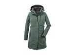 Parka KILLTEC "KOW 165 WMN PRK", Damen, Gr. 48, grau (graugrün), Obermaterial: 100% Polyester.Futter: 100% Polyester.Füllung: 100% Polyester, Jacken Parka, Wasser- und winddichter Parka mit Teddyfleece und abnehmbarer Kapuze