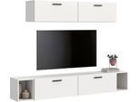Schrank-Set HOME AFFAIRE "ENESTE, 6-teilig, in verschiedenen Farben, individuell kombinierbar", weiß, B:202cm H:34cm T:184cm, Spanplatte, Kastenmöbel-Sets, Stauraumelement, Kombination, Wohnkombination, Schrankwand, Lowboard