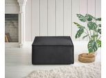 Hocker HOME AFFAIRE "SHERWOOD", anthrazit, B:80cm H:42cm T:80cm, 100% Polyester, Hocker, Hocker, Hocker quadratisch, ideale Ergänzung zum Loveseat SHERWOOD