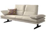 2-Sitzer W.SCHILLIG "broadway, Designsofa mit tollem Sitzkomfort, Breite 216cm", grau (eisgrau z59), B:216cm H:94cm T:96cm, Longlife Xtra-Leder Z59: Glattleder mit modischer Prägung. Hautstärke 0, 9 - 1, 1 mm, Sofas, 2-Sitzer, Sitztiefenverstellung, Kopfteil- & Seitenteilverstellung, Breite 216cm