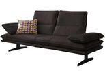 2-Sitzer W.SCHILLIG "broadway, Designsofa mit tollem Sitzkomfort, Breite 216cm", braun (braun z59), B:216cm H:94cm T:96cm, Longlife Xtra-Leder Z59: Glattleder mit modischer Prägung. Hautstärke 0, 9 - 1, 1 mm, Sofas, 2-Sitzer, Sitztiefenverstellung, Kopfteil- & Seitenteilverstellung, Breite 216cm