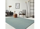Teppich THE CARPET "kuschelig & Super Soft, Anti-Rutsch Unterseite", blau, B:120cm H:16mm L:160cm, Polyester, Teppiche, Teppich, Waschbar bis 30 Grad, Felloptik, Wohnzimmer Teppich, Kundenliebling