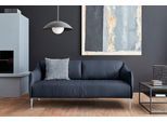 2,5-Sitzer W.SCHILLIG "sally Design-Sofa, Loungesofa, bequem, schmale Armlehnen, Breite 194cm", blau (blau z59), B:194cm H:78cm T:84cm, Longlife Xtra-Leder Z59: Glattleder mit modischer Prägung. Hautstärke 0, 9 - 1, 1 mm., Sofas, 2 5-Sitzer, mit Metallfüßen in Bronze pulverbeschichtet, Breite 194 cm