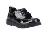 Hush Puppies Keeley Meisjes Zwarte Veterschoenen Van Leer