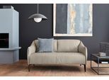 2-Sitzer W.SCHILLIG "sally Designsofa, Loungesofa, bequem, schmale Armlehnen, Breite 154cm", grau (eisgrau z59), B:154cm H:78cm T:84cm, Longlife Xtra-Leder Z59: Glattleder mit modischer Prägung. Hautstärke 0, 9 - 1, 1 mm., Sofas, 2-Sitzer, mit Metall-Winkelfüßen in Bronze pulverbeschichtet, Breite 154 cm