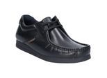 Base London Event Zwarte Leren Veterschoenen Voor Heren