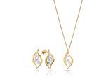 Orphelia 'Charlotte' Dames 925 Sterling Zilveren Set: Ketting-Pendant + Oorbellen - Zilver/Goud SET-7523/G