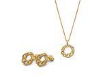 Orphelia 'Estelle' Damen 925 Sterlingsilber Set: Kette-Anhänger + Ohrringe - Gold SET-7516/G