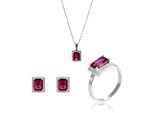 Orphelia 'Enora' Dames 925 Sterling Zilver Set: Hanger + Oorbellen + Ring - Zilver SET-7425/RU