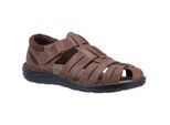 Hush Puppies Herren Sandalen Walking Albert Fischerleder mit Klettverschluss schwarz