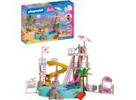 Konstruktions-Spielset PLAYMOBIL "PLAYMOBIL x Barbie™ Wasserpark (72120), Barbie™", bunt, Spielbausteine, Kinder, Kunststoff, Konstruktions-Spielset, Made in Europe