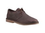 Hush Puppies Scout Leren Heren Veterschoenen in Waxy Bruin
