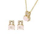 Orphelia 'Alena' Dames 925 Sterling Zilver Set: Ketting-Hanger + Oorbellen - Gouden SET-7122/G