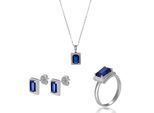 Orphelia 'Enora' Dames 925 Sterling Zilveren Set: Ketting + Oorbellen + Ring - Zilver SET-7425/SA
