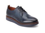 Base London Roly Leren Heren Navy Veterschoenen