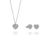 Orphelia 'Elite' Dames 925 Sterling Zilveren Set: Ketting + Oorbellen - Zilver SET-7566