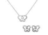 Orphelia 'Joya' Dames 925 Sterling Zilveren Set: Ketting-Hanger + Oorbellen - Zilver SET-7088