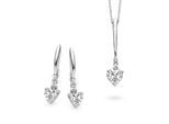 Orphelia Vrouwen 925 Sterling Zilveren Set: Ketting-Hanger + Oorbellen - Zilver SET-5136