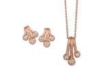 Orphelia Dames 925 Sterling Zilveren Set: Ketting-Pendant + Oorbellen - Roze SET-5233/1