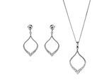 Orphelia 'Grace' Damen 925 Sterling Silber Set: Ketten-Anhänger + Ohrringe - Silber SET-7493
