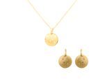 Orphelia 'Linn' Vrouwen 925 Sterling Zilveren Set: Ketting-Pendant + Oorbellen - Gouden SET-7130/G