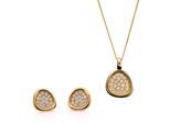 Orphelia 'Layla' Damen 925 Sterling Silber Set: Ketten-Anhänger + Ohrringe - Gold SET-7489/G