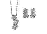 Orphelia Dames 925 Sterling Zilveren Set: Ketting-Hanger + Oorbellen - Zilver SET-6018