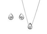 Orphelia 'Ellie' Dames 925 Sterling Zilveren Set: Ketting + Oorbellen - Zilver SET-7485