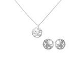 Orphelia 'Elvina' Dames 925 Sterling Zilveren Set: Ketting-Hanger + Oorbellen - Zilver SET-7085