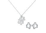 Orphelia 'Malenia' Dames 925 Sterling Zilveren Set: Ketting-Hanger + Oorbellen - Zilver SET-7077
