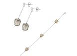 Orphelia Dames 925 Sterling Zilveren Set: Armband + Oorbellen - Zilver SET-5558