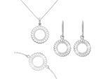 Orphelia 'Amada' Damen-Set aus 925er Sterlingsilber: Armband + Ohrringe + Halskette – Silber SET-7075