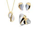 Orphelia 'Ameliana' Dames 925 Sterling Zilveren Set: Hanger + Oorbellen + Ring - Zilver/ Goud SET-7508