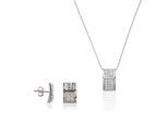 Orphelia Dames 925 Sterling Zilveren Set: Ketting-Hangar + Oorbellen - Zilver SET-5902