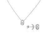 Orphelia Dames 925 Sterling Zilveren Set: Ketting-Hanger + Oorbellen - Zilver SET-5252