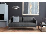 2,5-Sitzer W.SCHILLIG "sally Design-Sofa, Loungesofa, bequem, schmale Armlehnen, Breite 194cm", grau (graphit z59), B:194cm H:78cm T:84cm, Longlife Xtra-Leder Z59: Glattleder mit modischer Prägung. Hautstärke 0, 9 - 1, 1 mm., Sofas, 2 5-Sitzer, mit Metall-Winkelfüßen in Silber matt, Breite 194 cm