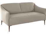 2-Sitzer W.SCHILLIG "sally Design-Sofa, Loungsofa, bequem, schmale Armlehnen, Breite 154cm", grau (eisgrau z59), B:154cm H:78cm T:84cm, Longlife Xtra-Leder Z59: Glattleder mit modischer Prägung. Hautstärke 0, 9 - 1, 1 mm., Sofas, 2-Sitzer, mit Metallfüßen in Bronze pulverbeschichtet, Breite 154 cm