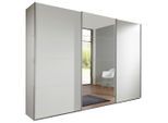 Carryhome Schwebetürenschrank, Weiß, Glas, Holzwerkstoff, 3 Fächer, 270x210x65 cm, Made in Germany, umfangreiches Zubehör erhältlich, in verschiedenen Größen erhältlich, Schlafzimmer, Kleiderschränke, Kleiderschränke mit Spiegel