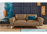 2-Sitzer W.SCHILLIG "montanaa elegant und edel, bequem, Federkernunterfederung", braun (fango z69), B:192cm H:78cm T:94cm, Sofas, 2-Sitzer, mit Metallkufen in Chrom glänzend, Breite 192 cm