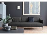 3-Sitzer W.SCHILLIG "sally Design-Sofa, Loungesofa, bequem, schmale Armlehnen, Breite 224cm", schwarz (schwarz z59), B:224cm H:78cm T:84cm, Longlife Xtra-Leder Z59: Glattleder mit modischer Prägung. Hautstärke 0, 9 - 1, 1 mm., Sofas, 3-Sitzer, mit Metallfüßen in Chrom glänzend, Breite 224 cm
